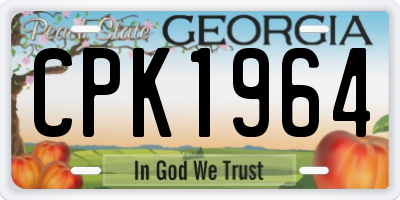 GA license plate CPK1964