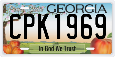 GA license plate CPK1969