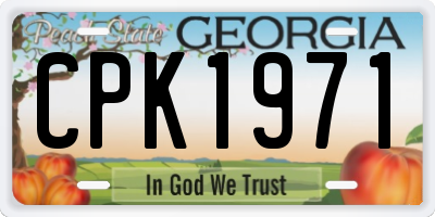 GA license plate CPK1971
