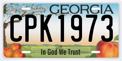 GA license plate CPK1973