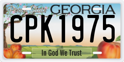 GA license plate CPK1975
