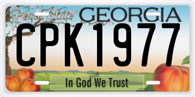 GA license plate CPK1977