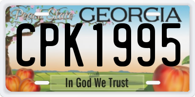 GA license plate CPK1995