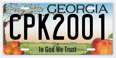GA license plate CPK2001