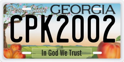 GA license plate CPK2002