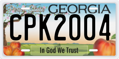 GA license plate CPK2004