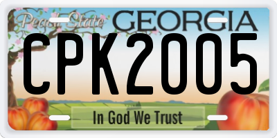 GA license plate CPK2005