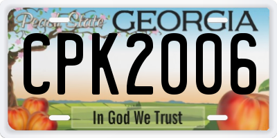 GA license plate CPK2006