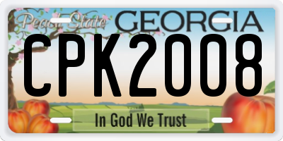 GA license plate CPK2008