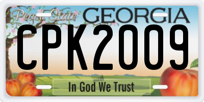 GA license plate CPK2009