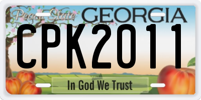 GA license plate CPK2011