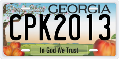 GA license plate CPK2013