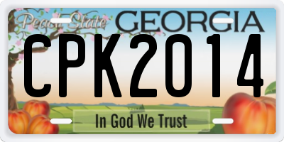 GA license plate CPK2014