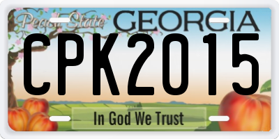 GA license plate CPK2015