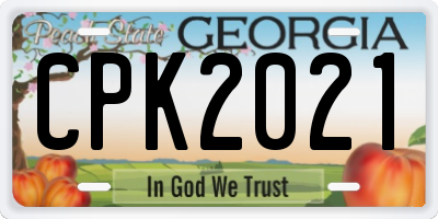 GA license plate CPK2021