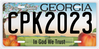 GA license plate CPK2023