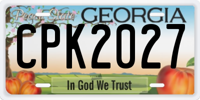 GA license plate CPK2027