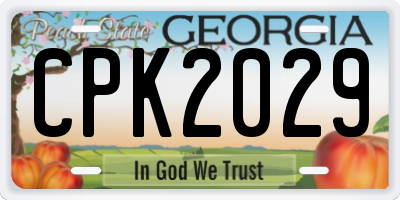 GA license plate CPK2029