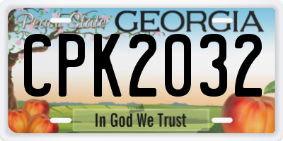 GA license plate CPK2032