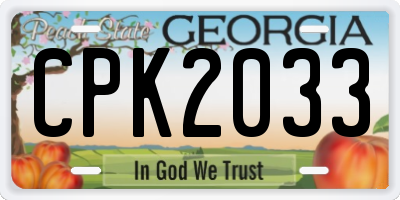 GA license plate CPK2033