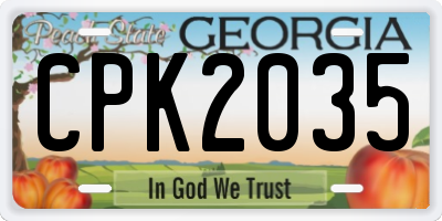 GA license plate CPK2035