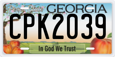 GA license plate CPK2039