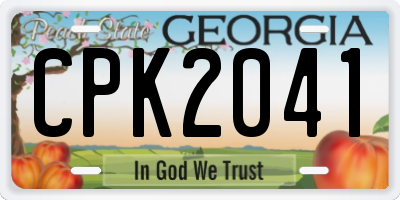 GA license plate CPK2041