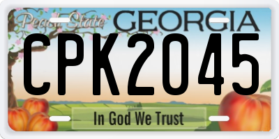 GA license plate CPK2045