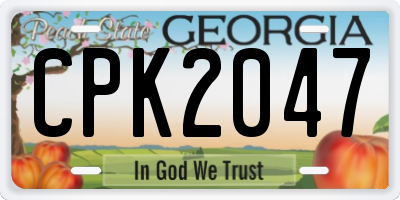 GA license plate CPK2047