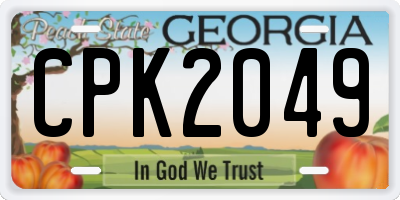 GA license plate CPK2049