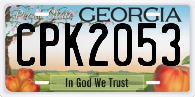 GA license plate CPK2053