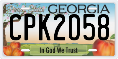 GA license plate CPK2058