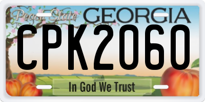 GA license plate CPK2060