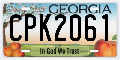 GA license plate CPK2061