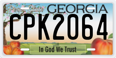 GA license plate CPK2064