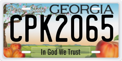 GA license plate CPK2065