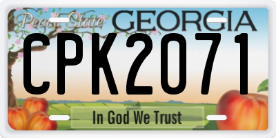 GA license plate CPK2071