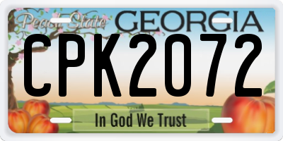 GA license plate CPK2072