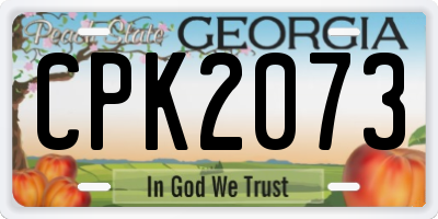 GA license plate CPK2073