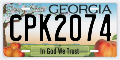 GA license plate CPK2074