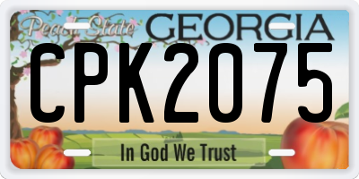 GA license plate CPK2075