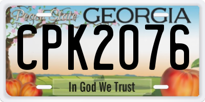 GA license plate CPK2076