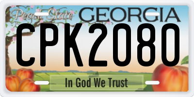 GA license plate CPK2080