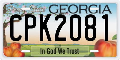 GA license plate CPK2081