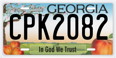 GA license plate CPK2082