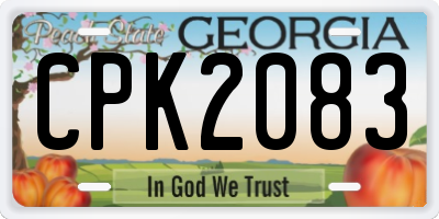 GA license plate CPK2083