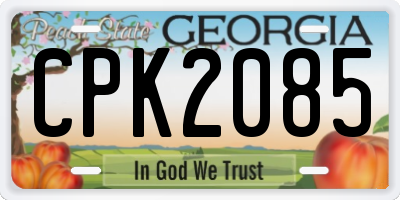 GA license plate CPK2085