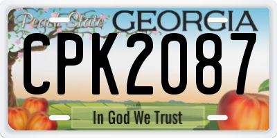 GA license plate CPK2087