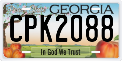 GA license plate CPK2088