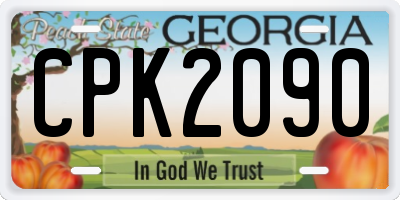 GA license plate CPK2090